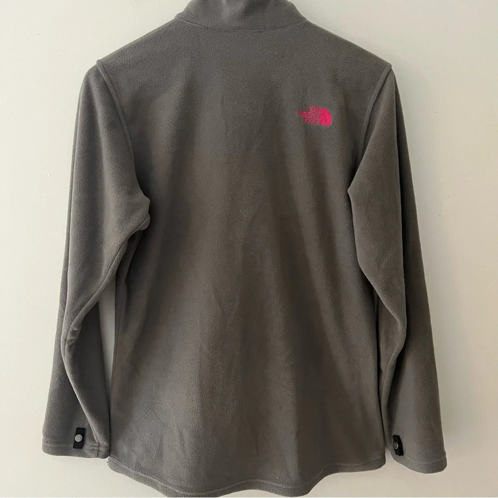 The North Face Girl’s Fleece Full Zip Up Grey with Pink Zipper Size XL 18